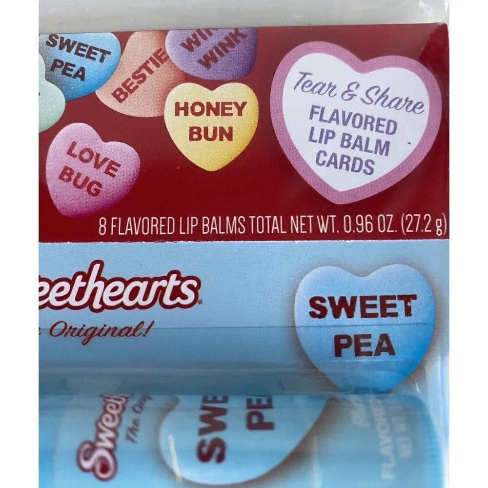 8 Pack SWEETHEARTS Flavored Lip Balm Set Banana Strawberry Grape‎ Blueberry NEW